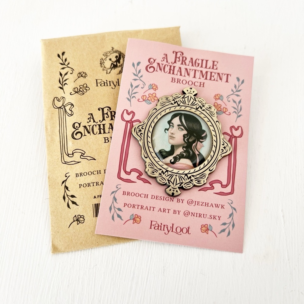 FairyLoot A Fragile Enchantment Brooch Gold Portrait‎ Cameo Pin